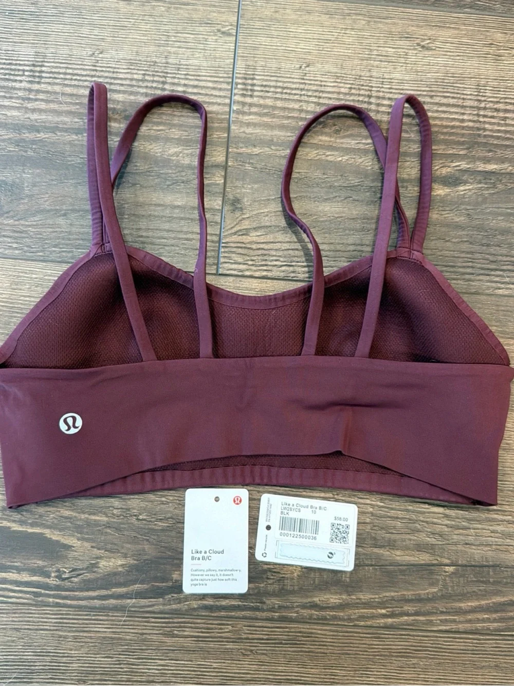 lululemon athletica Like a Cloud Bra - Deep Burgundy Garnet size 10
